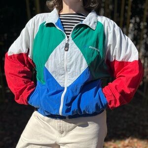 VINTAGE 80S/90S COLORBLOCK ROSSIGNOL WINDBREAKER - SIZE XL